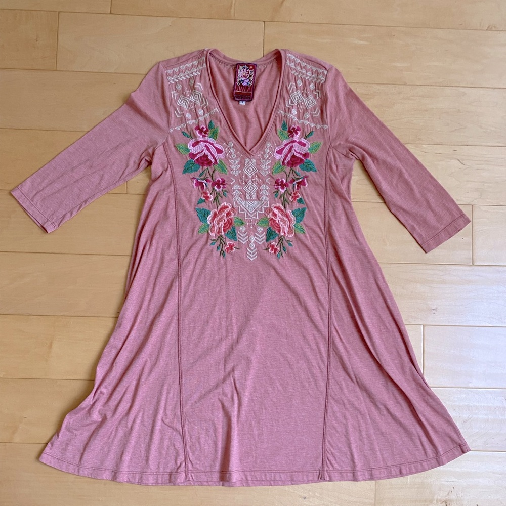Johnny Was Dorana 3/4 Sleeve Tunic Dress